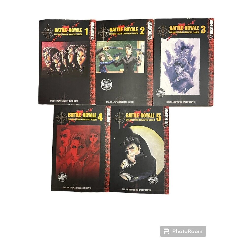 Tokyopop - Battle Royale Lot‎ (x5 ) Books 1 - 5, Manga - Takami & Taguchi
